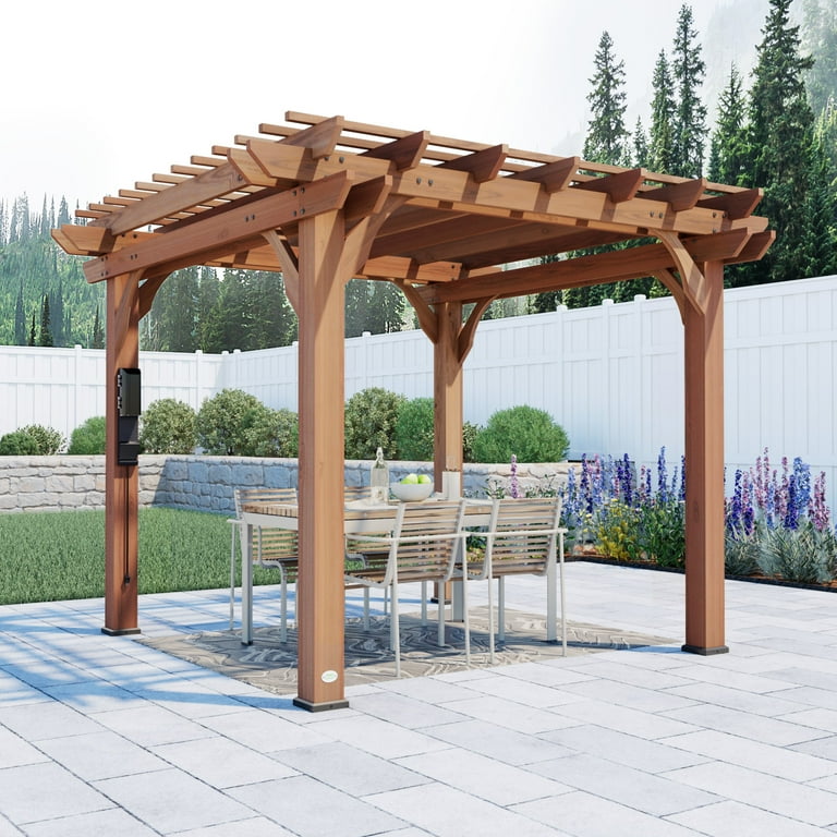 Backyard Discovery DIY Wooden Build 10' x 10' Cedar Pergola