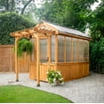 thumbnail image 1 of Backyard Discovery Bellerose 9' x 6' Cedar Wood and Polycarbonate Greenhouse Kit, Pergola, 1 of 14