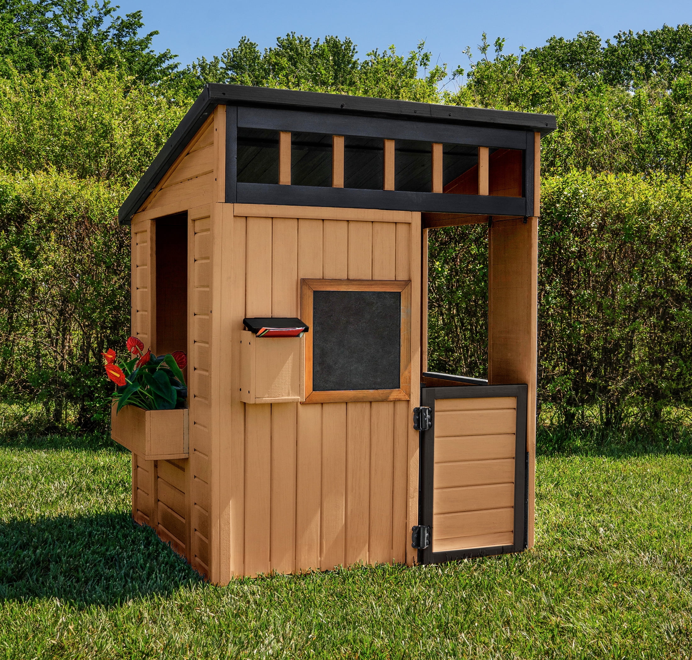 Caraway Cottage Cedar Wood Kids Outdoor Playhouse with Kitchen