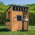 thumbnail image 1 of Backyard Discovery Caraway Cottage Cedar Wooden Playhouse, Play Kitchen, Chalkboard, 1 of 10