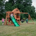 thumbnail image 1 of Backyard Discovery Hillcrest Cedar Wood Swing Set, Slide, Clubhouse, Sandbox, Picnic Table, 1 of 12