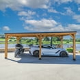 thumbnail image 1 of Backyard Discovery Kingsport 20'x12' Cedar Wood Carport, Galvanized Steel Roof, PowerPort, 1 of 14