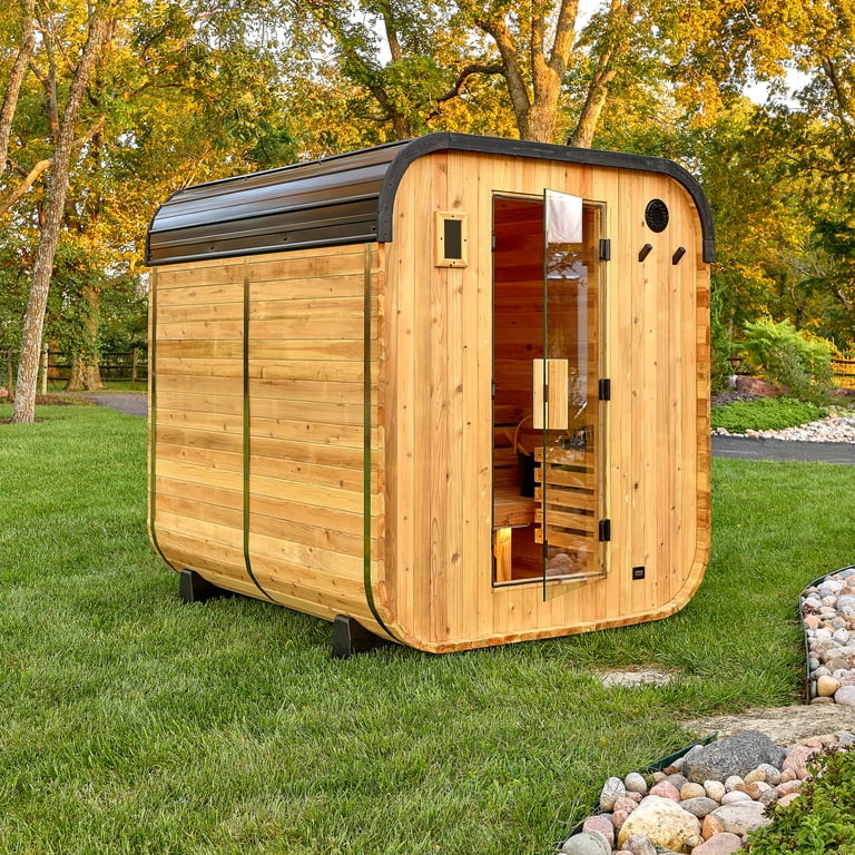 Backyard Discovery Lennon 4-6 Person Cedar Outdoor Cube Sauna, 9kW
