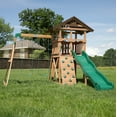 thumbnail image 1 of Backyard Discovery Lightning Ridge Cedar Wood Swing Set, Slide, Deck, Rock Wall, Sandbox, 1 of 12