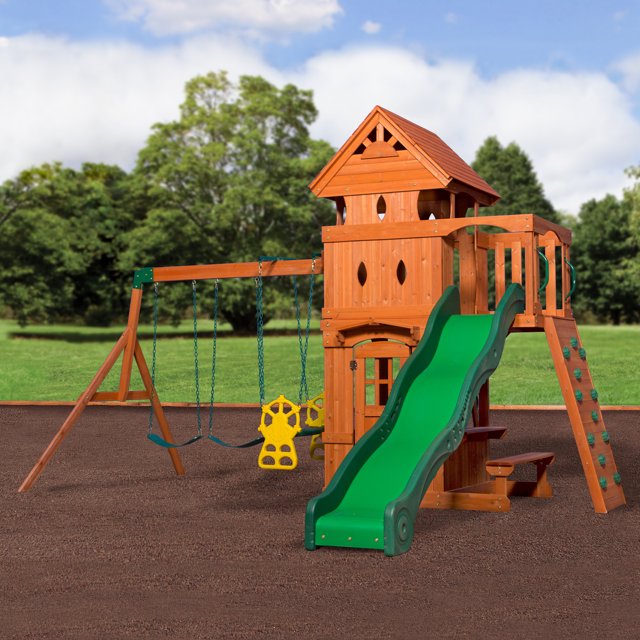 Backyard Discovery Monterey Wooden Playground Swing Set for Kids