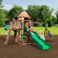 thumbnail image 1 of Backyard Discovery Mount Triumph Cedar Wood Swing Set, Wave Slide, Clubhouse, Rock Wall, 1 of 12
