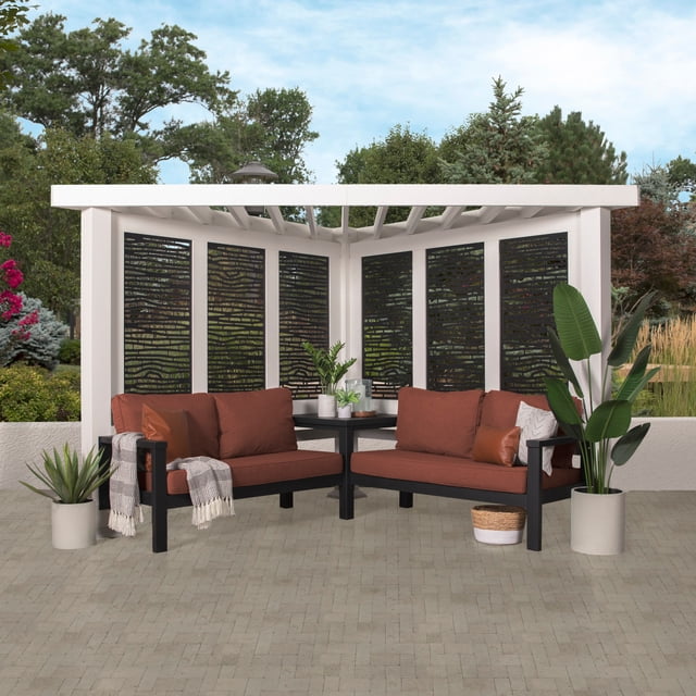 Tree Canopy Seating Backyard Discovery Ridgedale 12x8' Galvanized Steel Cabana Corner ...