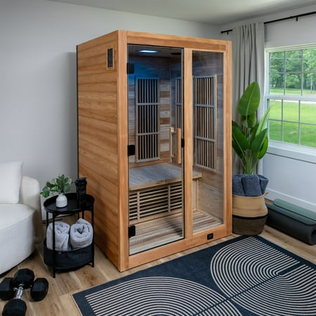 Backyard Discovery Rylan 2-Person Infrared Sauna, 8 Infrared Heaters, Red Light Therapy