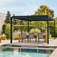 thumbnail image 1 of Backyard Discovery Sarasota 16'x10' Galvanized Steel Louvered Pergola Kit, Adjustable Roof, 1 of 14
