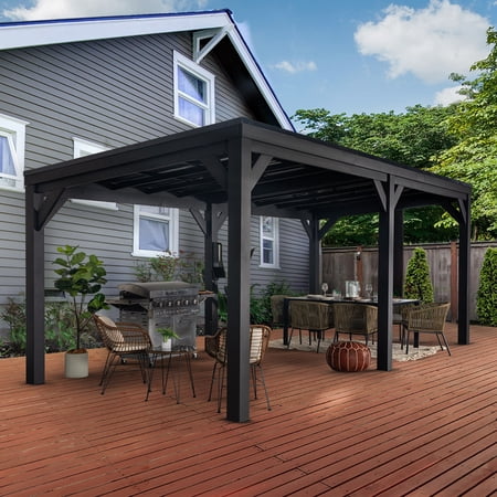 Backyard Discovery Stonebridge 20' x 9.5' Galvanized Steel Gazebo, Steel Roof, PowerPort