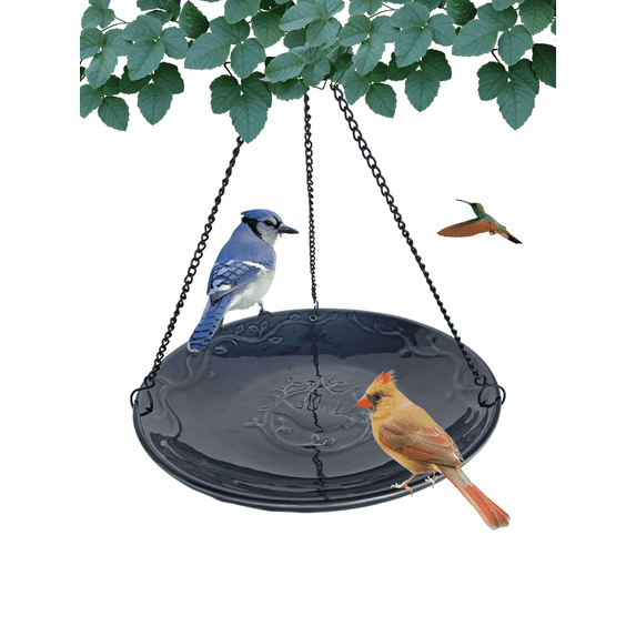 Backyard Essentials Bird Bath Hanging Birdbath Blue Bluebird for Bird Feeders