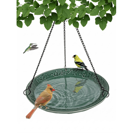 Backyard Essentials Bird Bath Hanging Birdbath Green Songbird for Bird Feeders