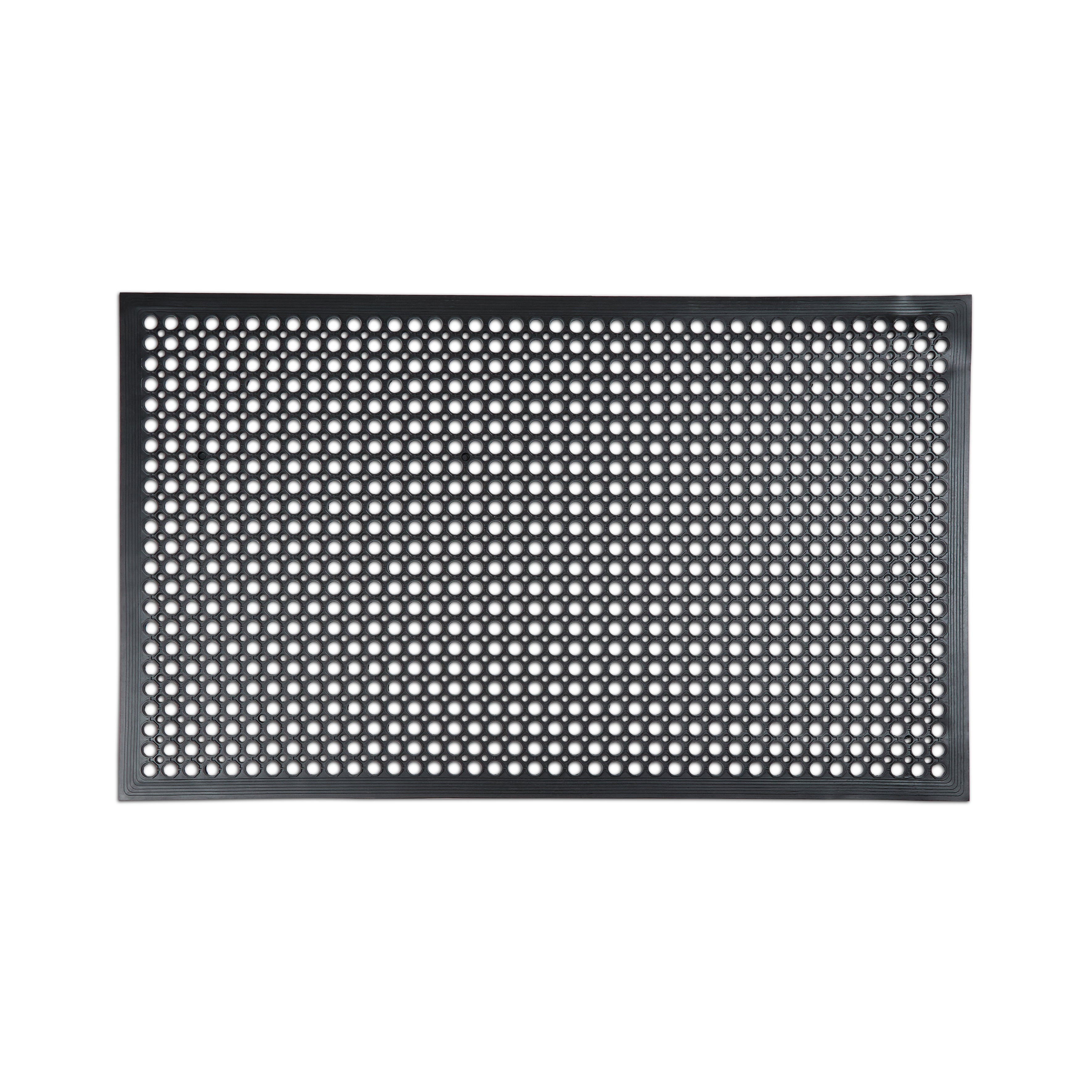 Backyard Expressions 36" x 60" Outdoor Rubber Drainage Mat, Heavy Duty Non Slip Floor Mat with Holes, Indoor Outdoor Door Mat for Entryway, Patio, Garage, Kitchen, Pool & Wet Areas, Black