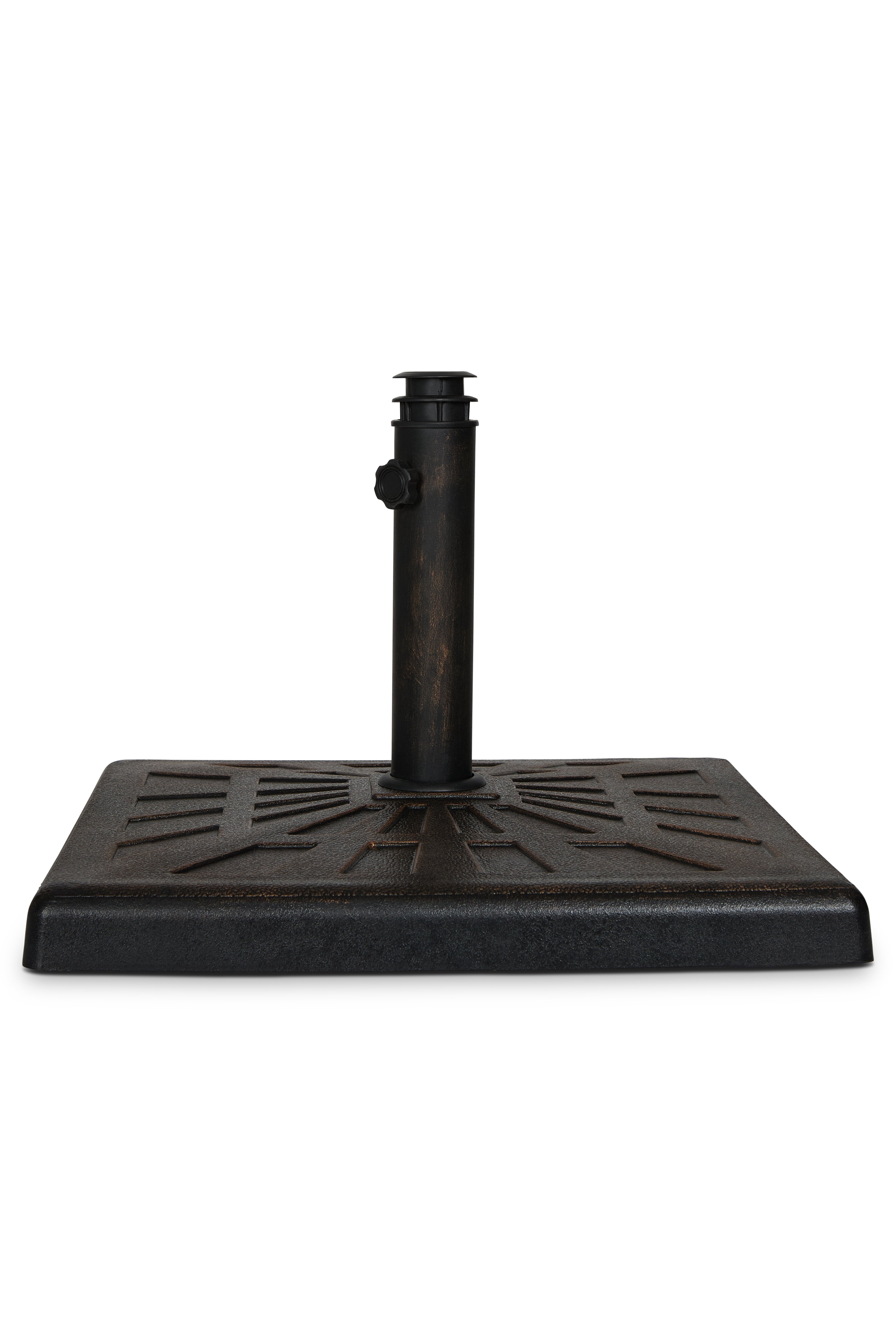 Backyard Expressions 42 lb Square Resin Patio Umbrella Base, Bronze