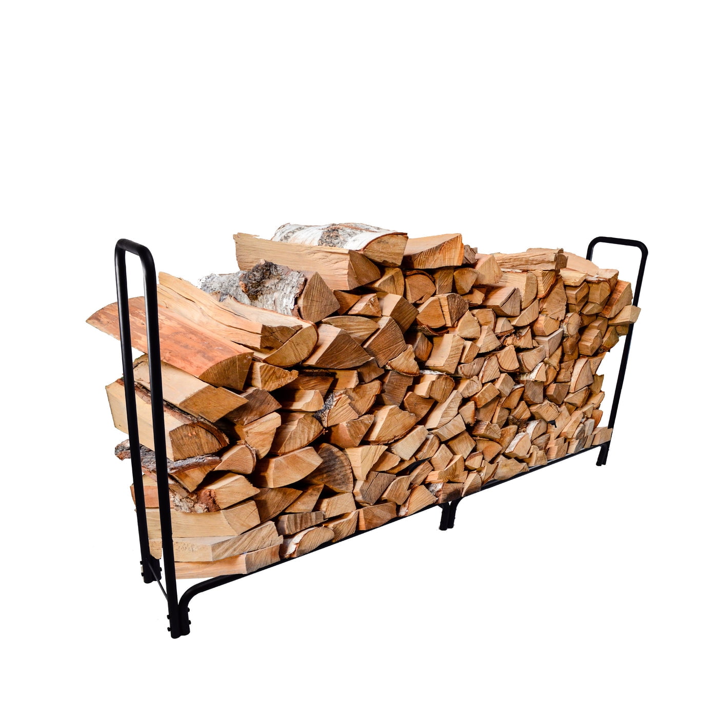 Backyard Expressions 8ft Firewood Rack for Outdoor Heavy Duty Log