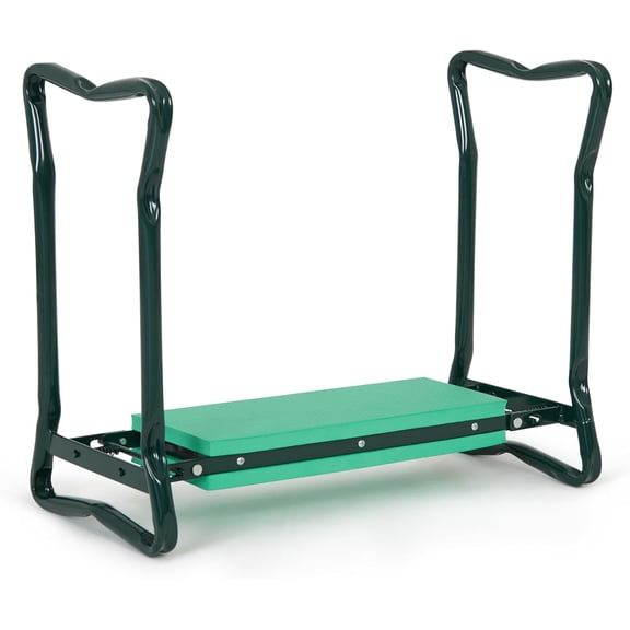 Backyard Expressions Garden Kneeler & Seat 2-in-1 Garden Stool and Kneeler, Foldable Gardening Bench with Cushioned Pad for Weeding, Planting & Yard Work