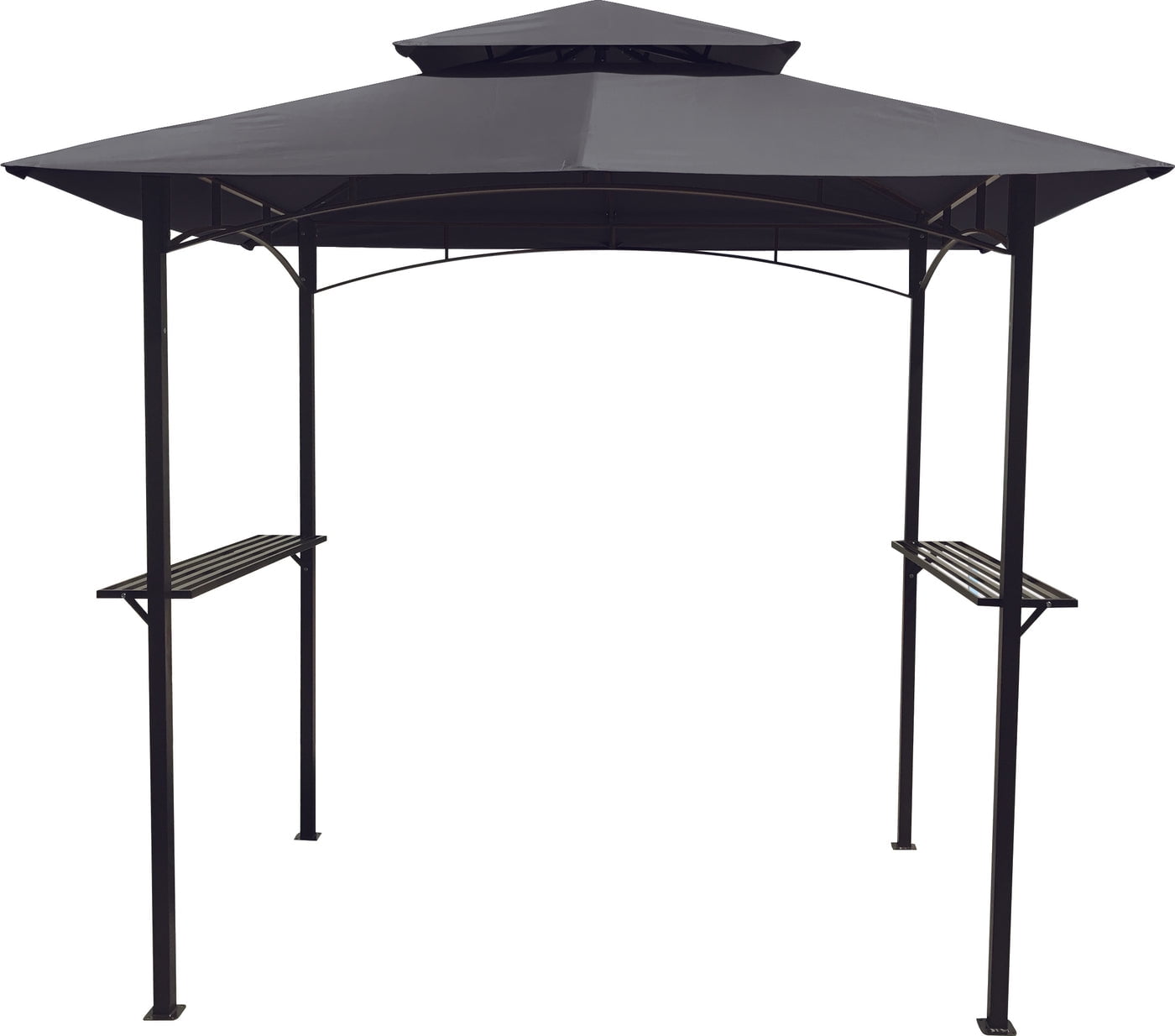Backyard Expressions Grilling Gazebo 8'x 5' w/ LED Lights - Black and Gray