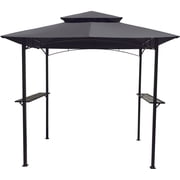 Backyard Expressions Grilling Gazebo 8x 5 w/ LED Lights - Black and Gray