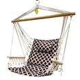 thumbnail image 1 of Backyard Expressions Hanging Hammock Chair - Brown with White Rings - Polyester/Cotton, 1 of 6
