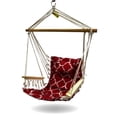 thumbnail image 1 of Backyard Expressions Hanging Hammock Chair - Red and White Geometric Pattern - Polyester/Cotton Fabric, 1 of 4