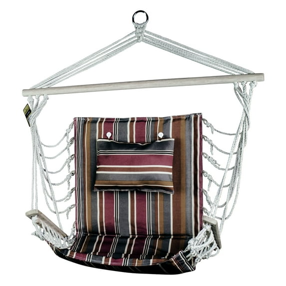 Backyard Expressions Hanging Hammock Chair - Spice Stripes - Polyester/Cotton