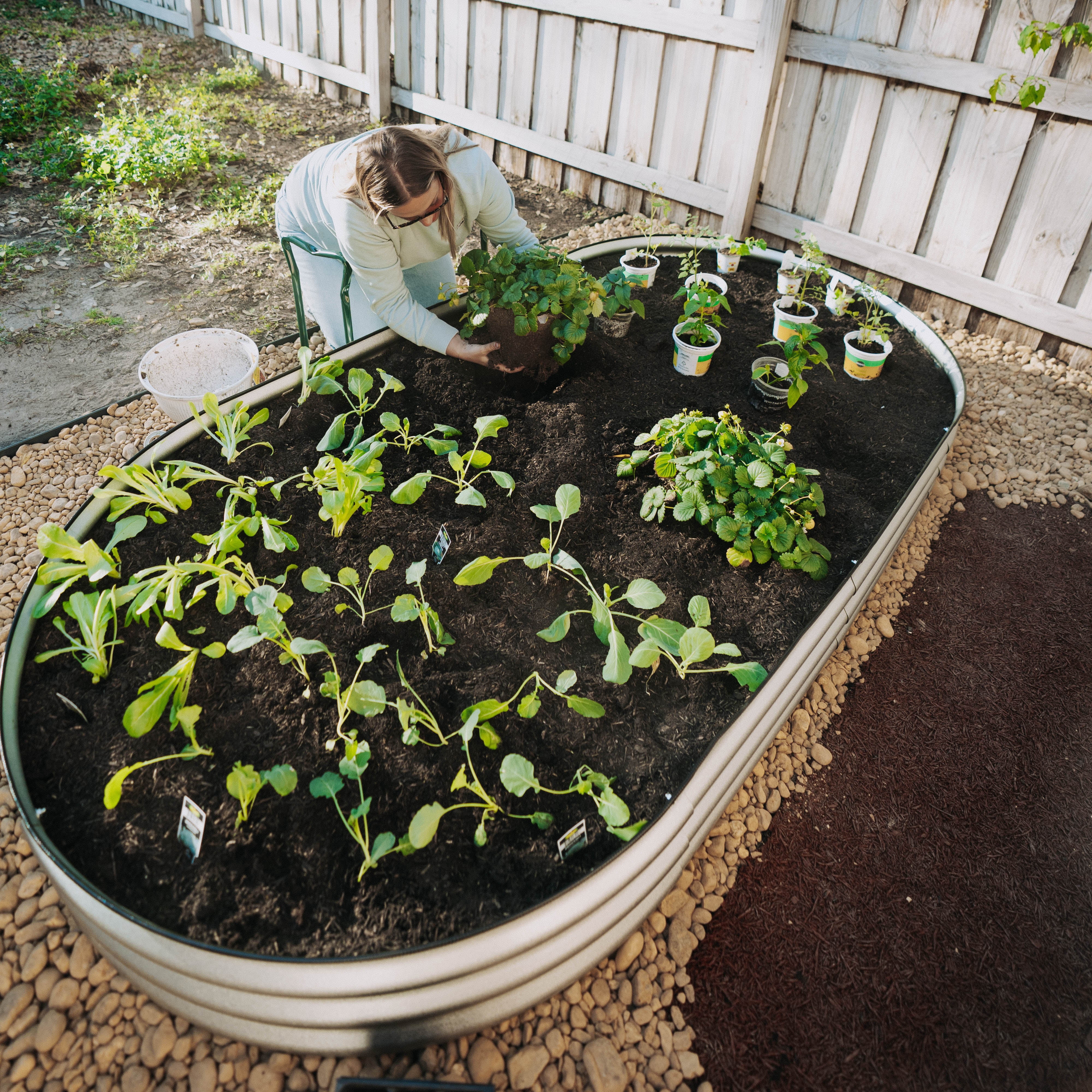 Backyard Expressions Home Galvanized Raised Garden Bed Kit 8x4x1ft, Planter Box Raised Garden Beds Outdoor, Easy Assembly Metal Raised Bed for Gardening Vegetables, Fruits, Flowers - Silver