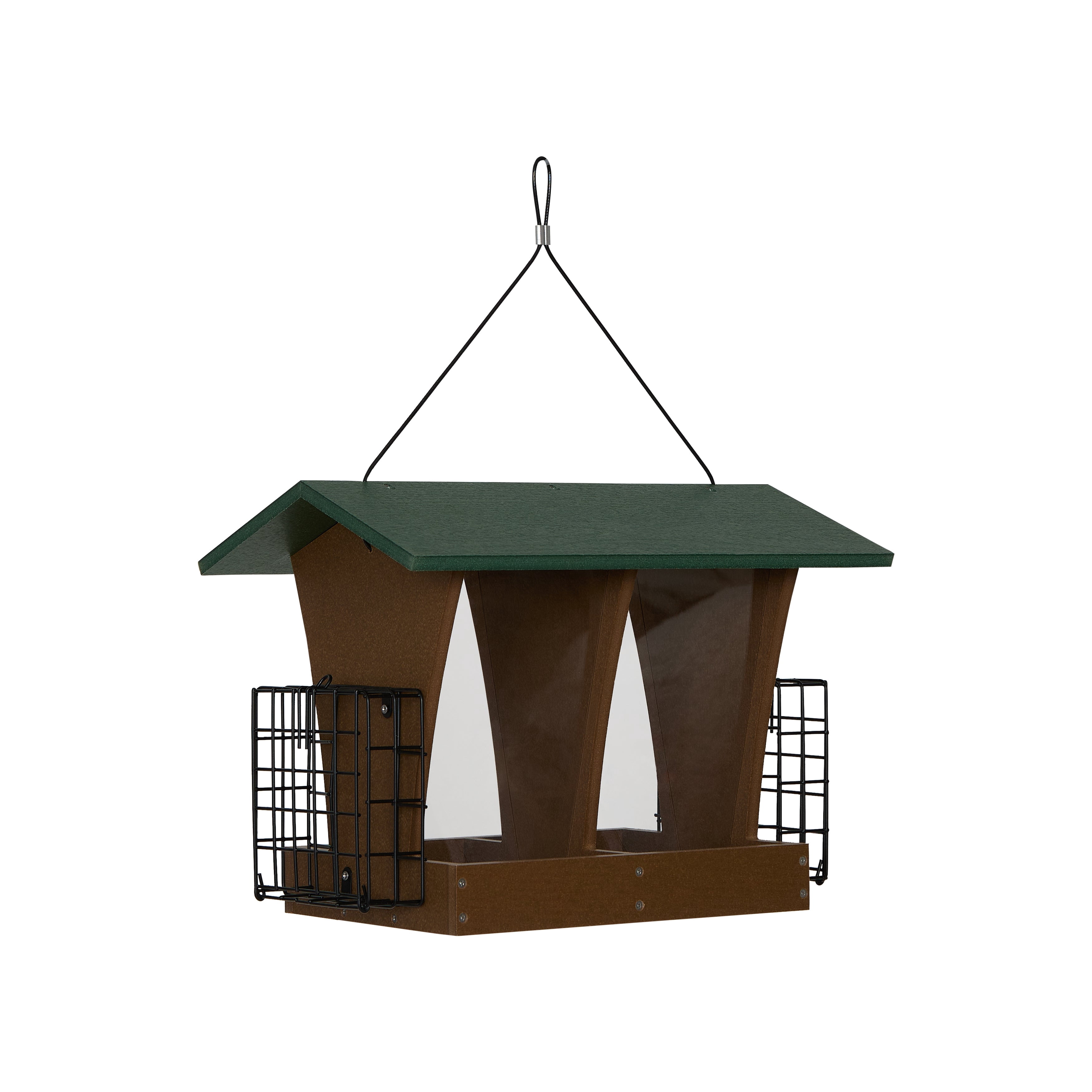 Backyard Expressions REDWOOD Plastic Lumber Bird Feeder w/ Suet Cages