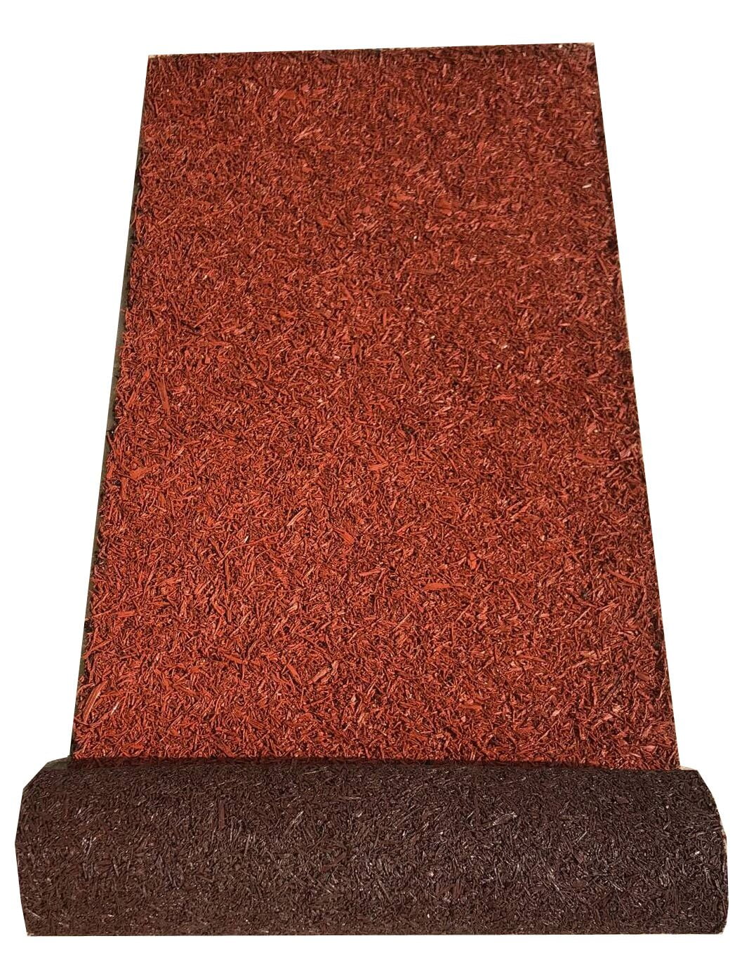 Reversible Red and Brown Recycled Rubber Mulch Pathway, 6 ft x 2 ft