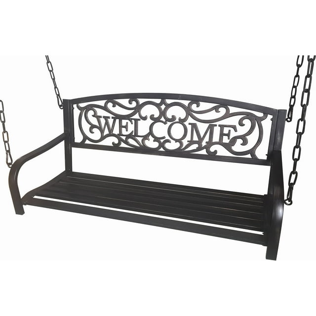 Backyard Expressions Outdoor Metal Porch Swing Bronze