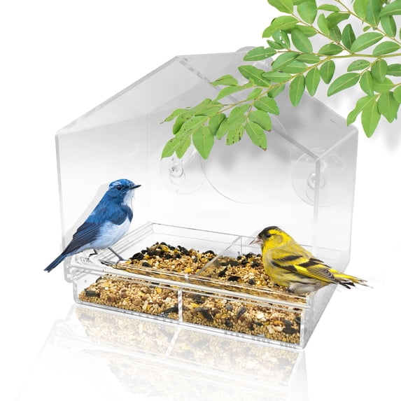 Backyard Expressions Window Bird House Feeder and 4 Extra Strong Suction Cups