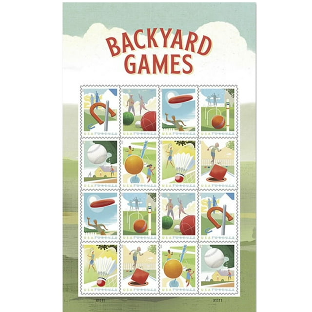 Backyard Games USPS Forever Postage Stamp 1 Sheet of 16 US First Class