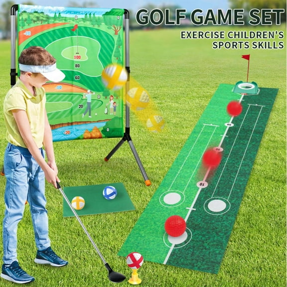 Backyard Golf Game Golf Training Aid Outdoor Games Golfing Accessories with Balls Tees Putting Mat Play Set for Hitting Practice Adults Kids Outside Indoor Backyard beautifully