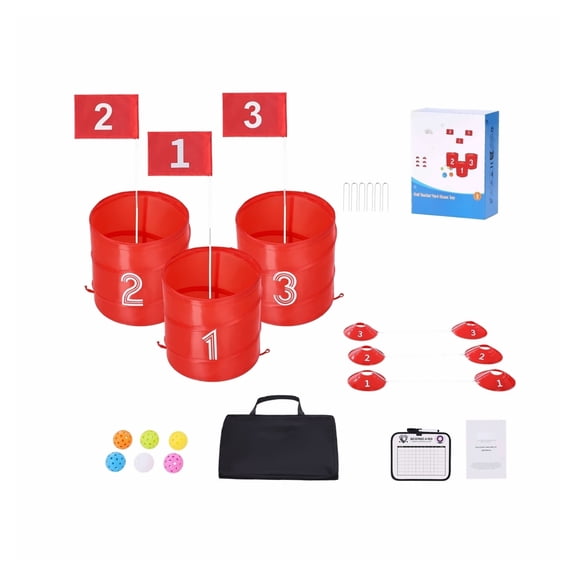 Backyard Golf Game Set, 3 Hole Portable Golf Course, Outdoor Chipping Game for Adults & Family, Lawn Games for Yard, Beach, Park