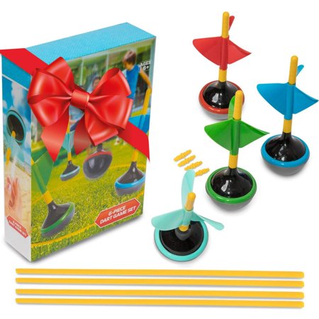 Backyard Lawn Darts Game Safe Plastic for Kids 6 Pcs Toss Set