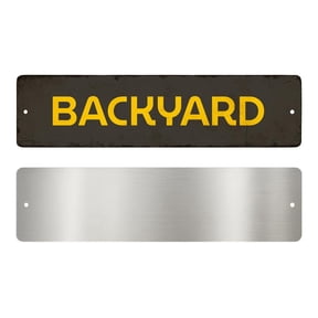 Backyard Metal Sign by DC | Arrow Metal Directional Signage for Indoor & Outdoor | 3x12" Rust-Free Aluminum Sign | Home & Garden Signage UV Protected Road Street Sign | Made in USA