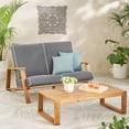 thumbnail image 1 of Backyard Outdoor Collection: Loveseat + Table | Adirondack Style with Contemporary Twist | Durable Acacia and Easy-Clean Covers | Solves Durability and Spill Cleanup, 1 of 7