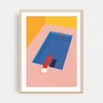 thumbnail image 1 of Backyard Pool - Illustration Oak Framed Wall Art Print 24 x 36 inches, 1 of 15