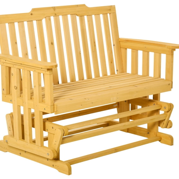 Backyard Porch Swing With Stable Frame And Soothing Motion Garden Glider Breathable Wood Surface Peaceful