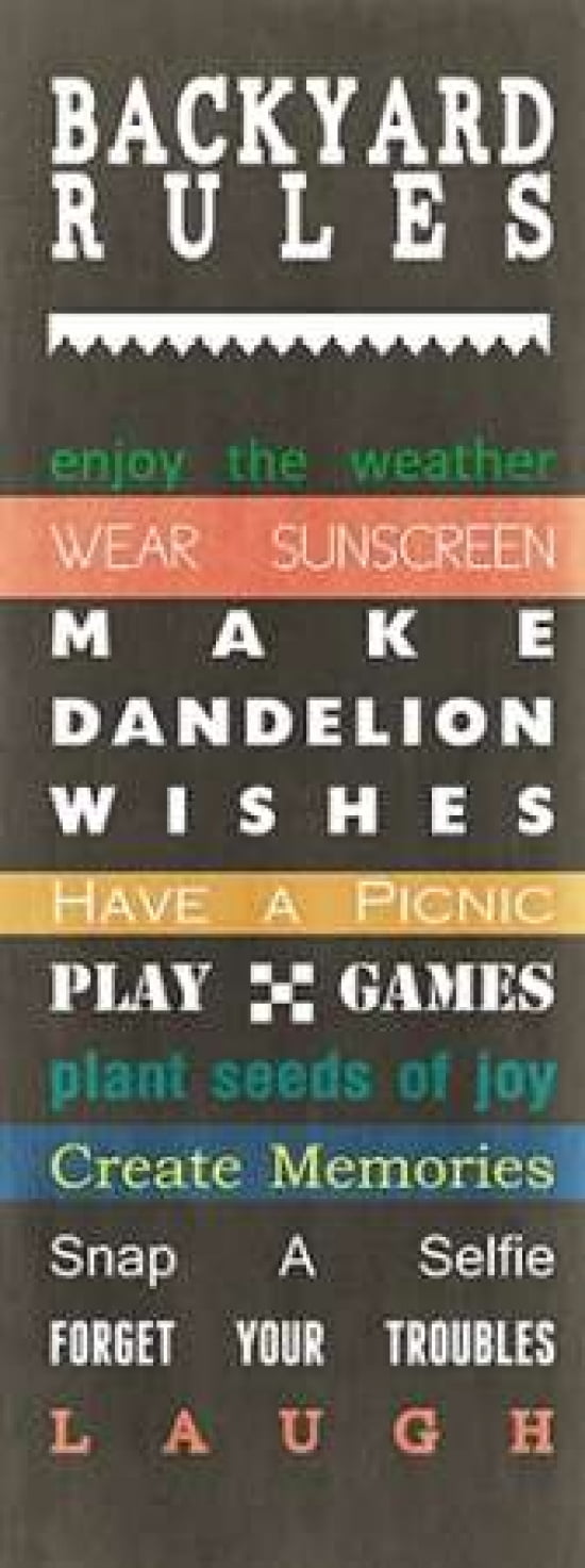 Backyard Rules Canvas Art - Linda Woods (24 x 48)