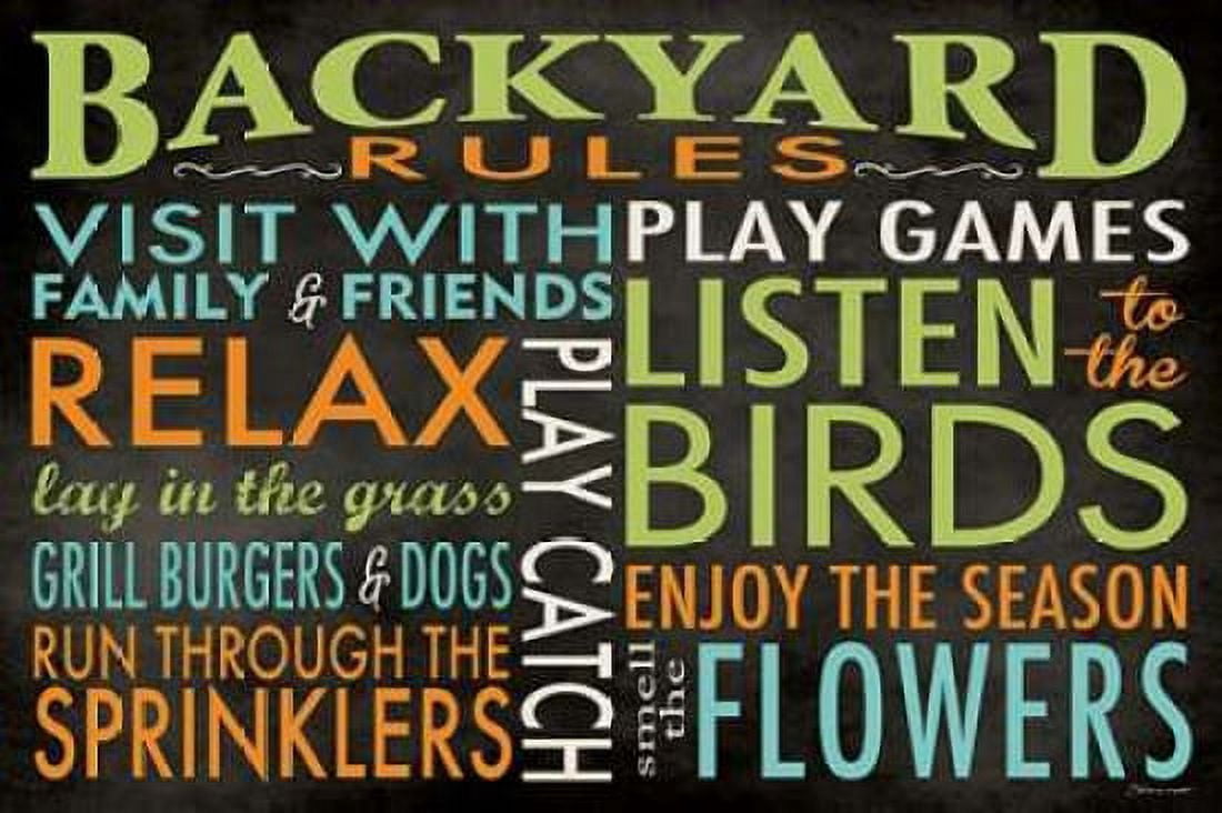 Backyard Rules Canvas Art - Stephanie Marrott (12 x 18)