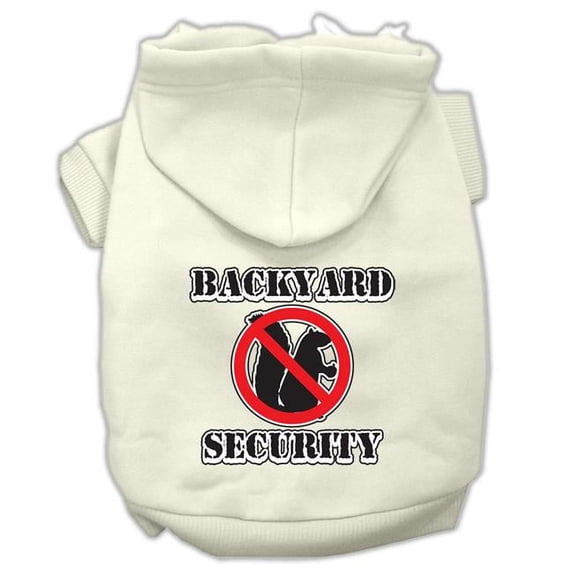 Backyard Security Screen Print Pet Hoodies, Cream - Extra Large 16
