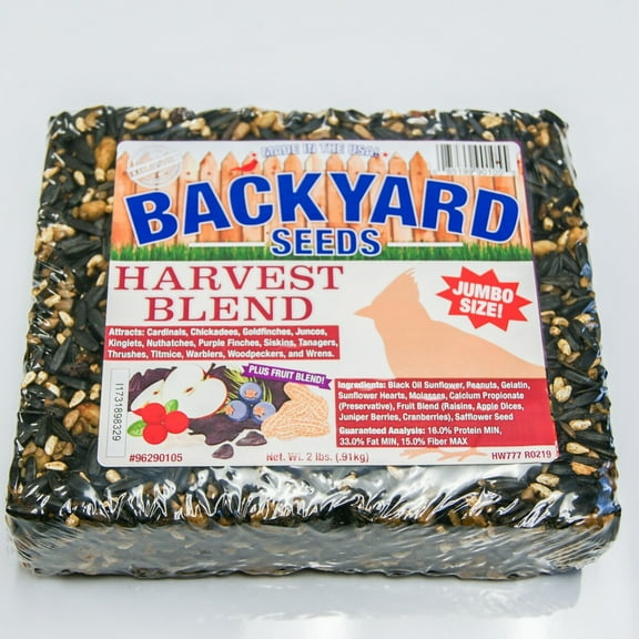 Backyard Seeds Harvest Blend Plus Fruit Blend Seed Cake, 2Lb