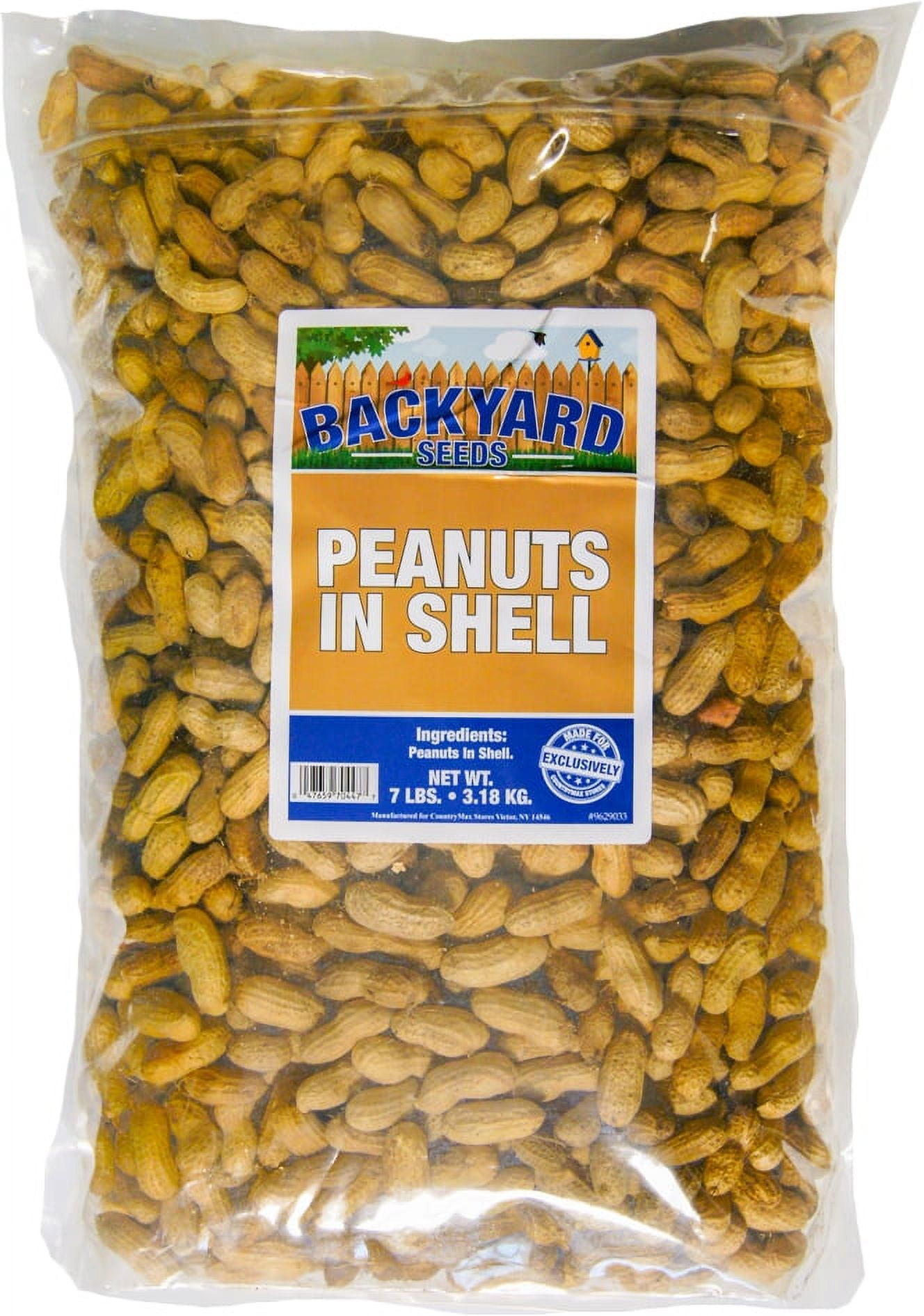 Backyard Seeds Raw Peanuts in Shell, Bulk 7 lbs Wild Bird Food