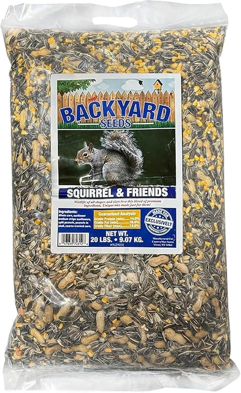 Backyard Seeds Squirrel and Friends Wildlife Feed – 20 lb Non-GMO Mix ...