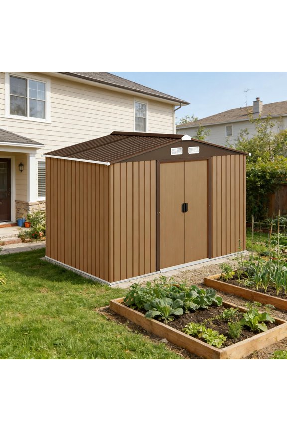 Backyard Tool Metal Shed,Spacious Storage Shed,Outdoor Storage Shed
