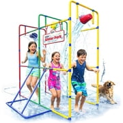Stargo Backyard Waterpark Sprinkler 77" Water Toy for Kids, Outdoor Fun Water Play with Dump Buckets for a Family Splash Wheel Water Toys for Backyard