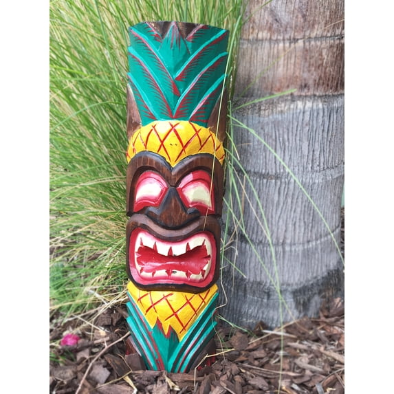 Backyard X-Scapes 20 in. Tiki Mask Pineapple Ku Tropical Wall Décor
