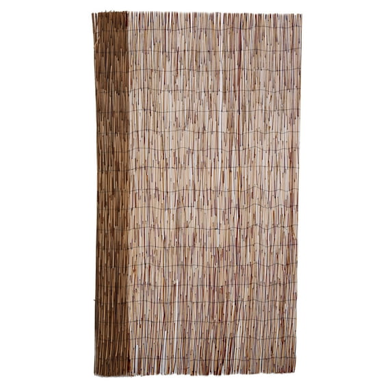 Backyard X-Scapes 6' H x 16' L Coffee Reed Fencing Decorative Fence For Backyard Reed Garden Fencing Divider (2-Pack)