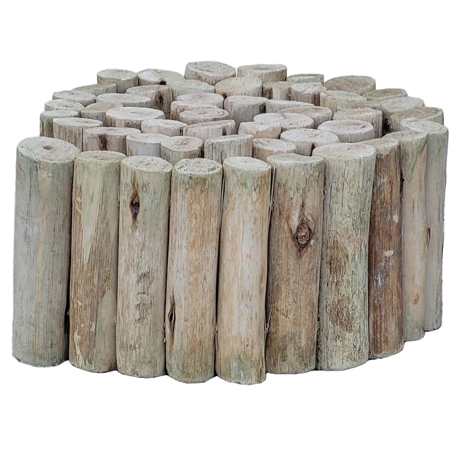 Natural Eucalyptus Wood Garden Border Edging, 6'' H x 72'' L