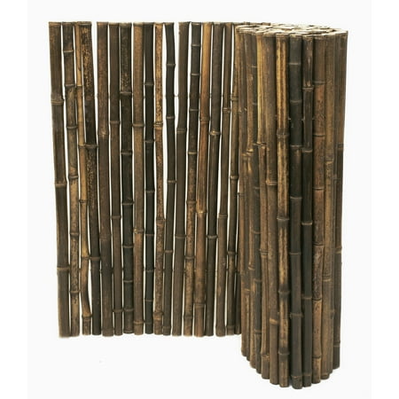 Backyard X-Scapes Bamboo Fence Panel Natural Black 3' H x 8' L